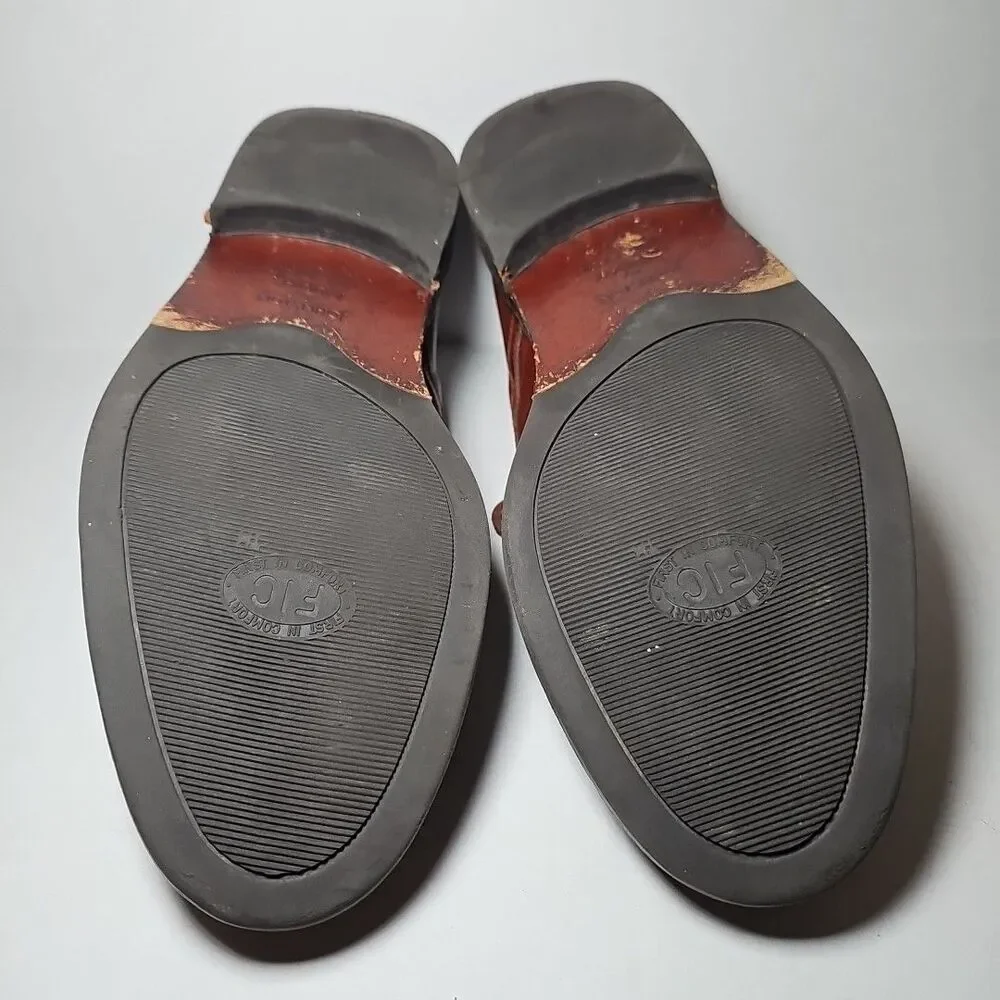 Men's Johnston & Murphy Passport Oxford Shoes 9M Brown Leather Cap-toe Italy
